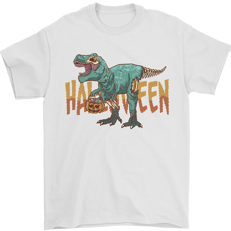 T-Rex Halloween Dinosaur Mens T-Shirt 100% Cotton White