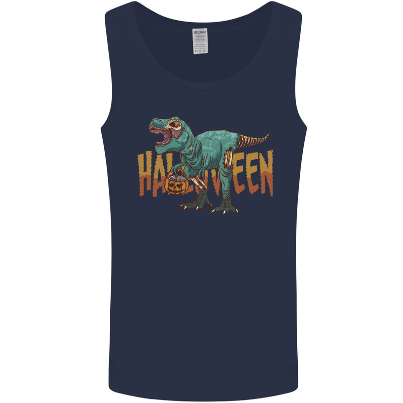 T-Rex Halloween Dinosaur Mens Vest Tank Top Navy Blue