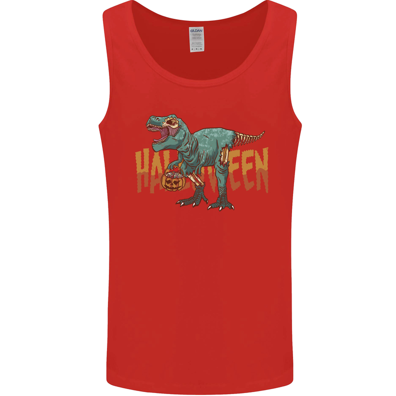 T-Rex Halloween Dinosaur Mens Vest Tank Top Red