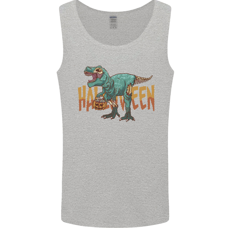 T-Rex Halloween Dinosaur Mens Vest Tank Top Sports Grey