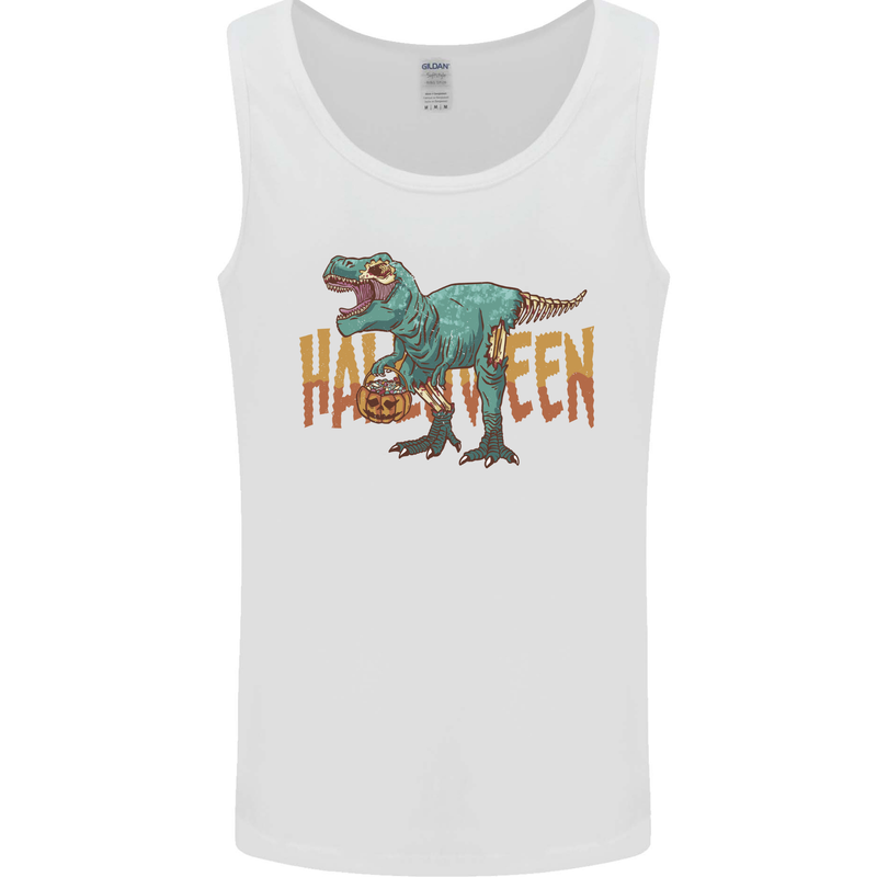 T-Rex Halloween Dinosaur Mens Vest Tank Top White