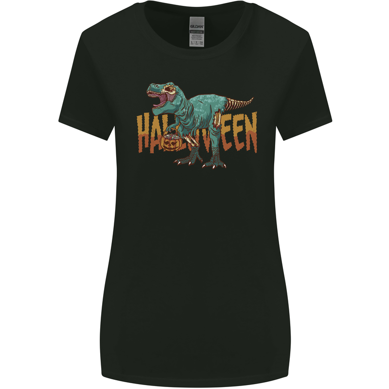 T-Rex Halloween Dinosaur Womens Wider Cut T-Shirt Black