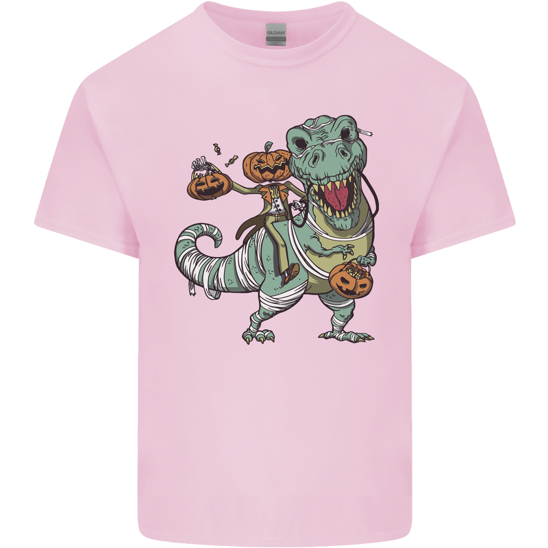 T-Rex Halloween Pumpkin Kids T-Shirt Childrens Light Pink