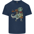 T-Rex Halloween Pumpkin Kids T-Shirt Childrens Navy Blue