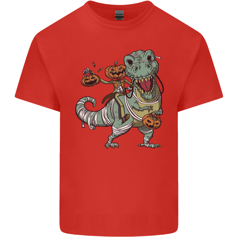 T-Rex Halloween Pumpkin Kids T-Shirt Childrens Red