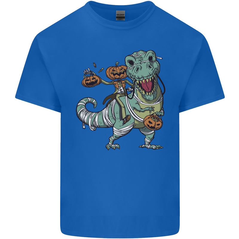 T-Rex Halloween Pumpkin Kids T-Shirt Childrens Royal Blue