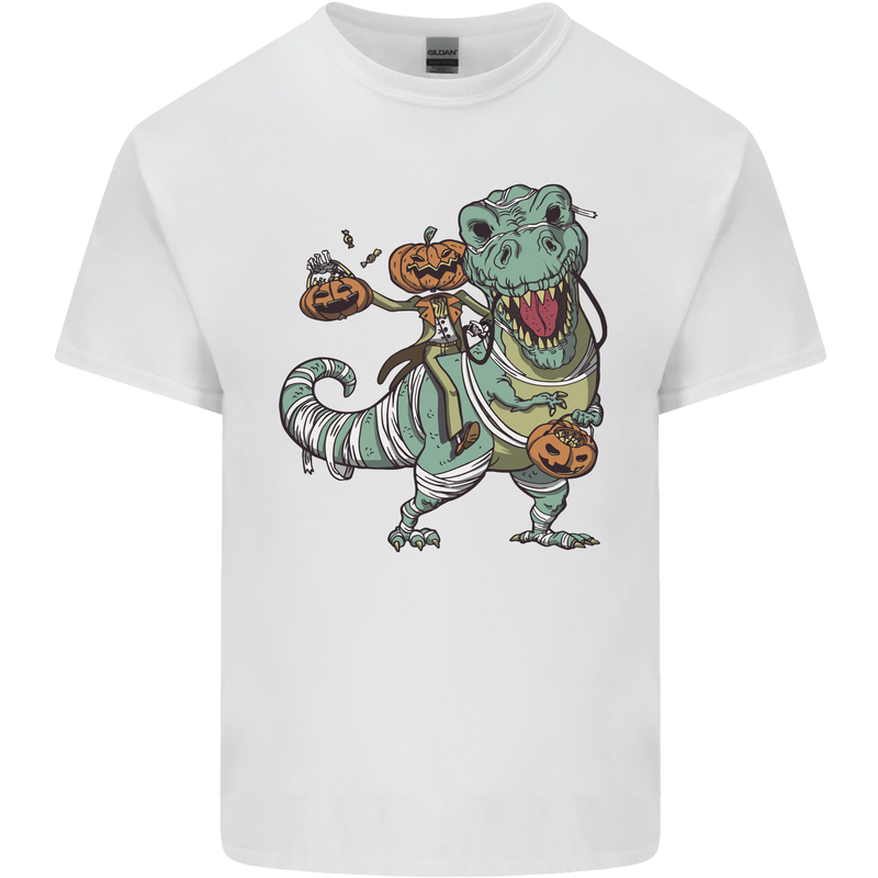 T-Rex Halloween Pumpkin Kids T-Shirt Childrens White