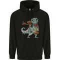 T-Rex Halloween Pumpkin Mens 80% Cotton Hoodie Black