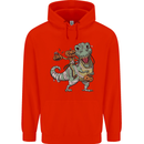 T-Rex Halloween Pumpkin Mens 80% Cotton Hoodie Bright Red