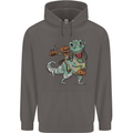 T-Rex Halloween Pumpkin Mens 80% Cotton Hoodie Charcoal