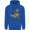 T-Rex Halloween Pumpkin Mens 80% Cotton Hoodie Royal Blue