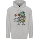 T-Rex Halloween Pumpkin Mens 80% Cotton Hoodie Sports Grey
