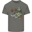 T-Rex Halloween Pumpkin Mens Cotton T-Shirt Tee Top Charcoal