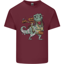 T-Rex Halloween Pumpkin Mens Cotton T-Shirt Tee Top Maroon