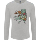 T-Rex Halloween Pumpkin Mens Long Sleeve T-Shirt Sports Grey