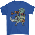 T-Rex Halloween Pumpkin Mens T-Shirt 100% Cotton Royal Blue