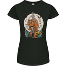 T-Rex Halloween Skeleton Dinosaur Womens Petite Cut T-Shirt Black