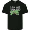 T-Rex Hates Pushups Dinosaur Funny Kids T-Shirt Childrens Black