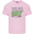 T-Rex Hates Pushups Dinosaur Funny Kids T-Shirt Childrens Light Pink