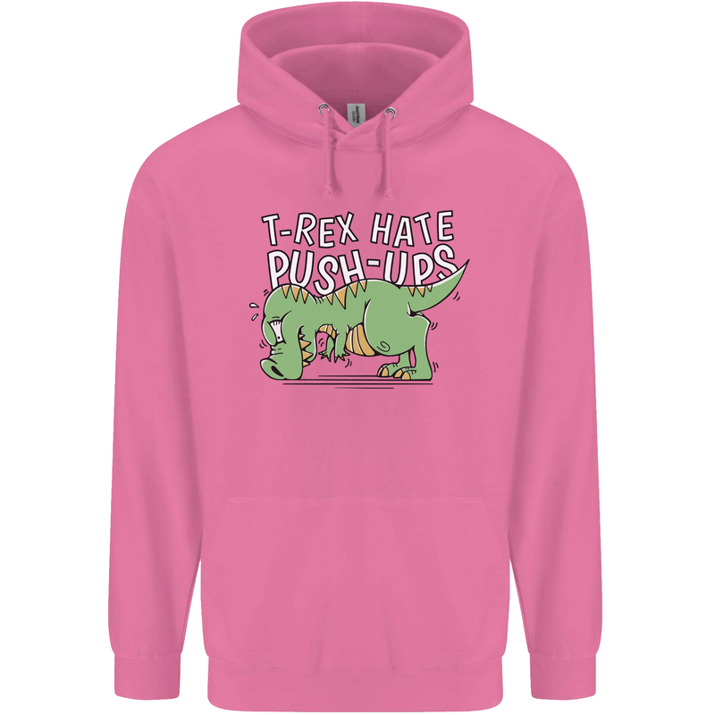 T-Rex Hates Pushups Dinosaur Funny Mens 80% Cotton Hoodie Azelea