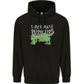 T-Rex Hates Pushups Dinosaur Funny Mens 80% Cotton Hoodie Black