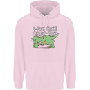 T-Rex Hates Pushups Dinosaur Funny Mens 80% Cotton Hoodie Light Pink