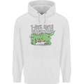 T-Rex Hates Pushups Dinosaur Funny Mens 80% Cotton Hoodie White