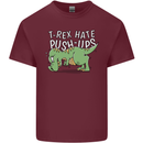 T-Rex Hates Pushups Dinosaur Funny Mens Cotton T-Shirt Tee Top Maroon