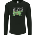 T-Rex Hates Pushups Dinosaur Funny Mens Long Sleeve T-Shirt Black