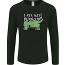 T-Rex Hates Pushups Dinosaur Funny Mens Long Sleeve T-Shirt Black