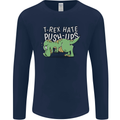 T-Rex Hates Pushups Dinosaur Funny Mens Long Sleeve T-Shirt Navy Blue