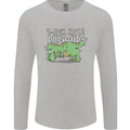 T-Rex Hates Pushups Dinosaur Funny Mens Long Sleeve T-Shirt Sports Grey