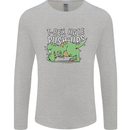 T-Rex Hates Pushups Dinosaur Funny Mens Long Sleeve T-Shirt Sports Grey