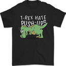 T-Rex Hates Pushups Dinosaur Funny Mens T-Shirt 100% Cotton Black