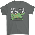 T-Rex Hates Pushups Dinosaur Funny Mens T-Shirt 100% Cotton Charcoal