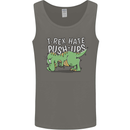 T-Rex Hates Pushups Dinosaur Funny Mens Vest Tank Top Charcoal