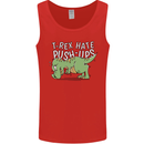 T-Rex Hates Pushups Dinosaur Funny Mens Vest Tank Top Red