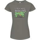 T-Rex Hates Pushups Dinosaur Funny Womens Petite Cut T-Shirt Charcoal