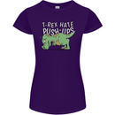 T-Rex Hates Pushups Dinosaur Funny Womens Petite Cut T-Shirt Purple