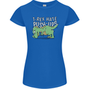 T-Rex Hates Pushups Dinosaur Funny Womens Petite Cut T-Shirt Royal Blue