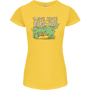 T-Rex Hates Pushups Dinosaur Funny Womens Petite Cut T-Shirt Yellow