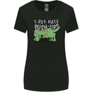 T-Rex Hates Pushups Dinosaur Funny Womens Wider Cut T-Shirt Black