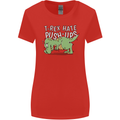 T-Rex Hates Pushups Dinosaur Funny Womens Wider Cut T-Shirt Red