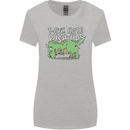 T-Rex Hates Pushups Dinosaur Funny Womens Wider Cut T-Shirt Sports Grey
