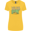 T-Rex Hates Pushups Dinosaur Funny Womens Wider Cut T-Shirt Yellow