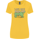 T-Rex Hates Pushups Dinosaur Funny Womens Wider Cut T-Shirt Yellow