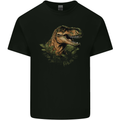T-Rex Head in Foliage Dinosaur Kids T-Shirt Childrens Black
