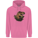 T-Rex Head in Foliage Dinosaur Mens 80% Cotton Hoodie Azelea