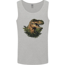 T-Rex Head in Foliage Dinosaur Mens Vest Tank Top Sports Grey