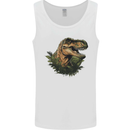 T-Rex Head in Foliage Dinosaur Mens Vest Tank Top White